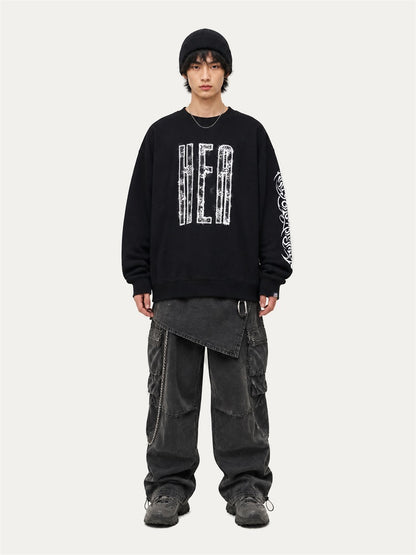 HEA Graphic Fleece Crewneck Sweatshirt – Streetwear Pullover