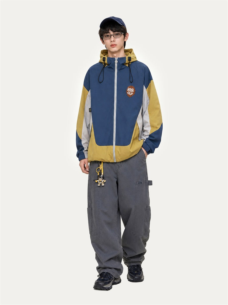 HEA Multi-Pocket Workwear Jacket – Contrast Collar Utility Coat
