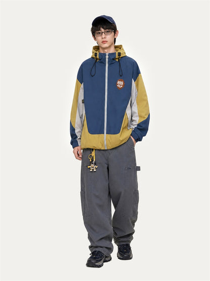 HEA Multi-Pocket Workwear Jacket – Contrast Collar Utility Coat