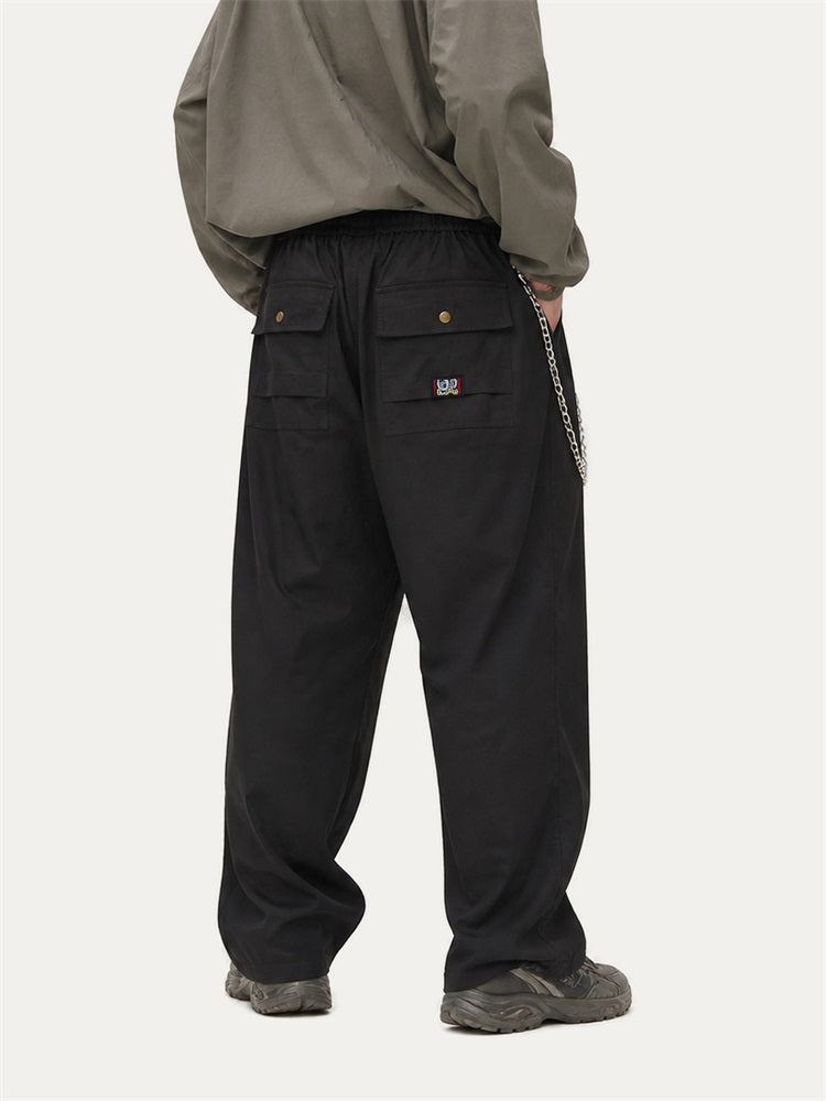 HEA Relaxed Woven Drawstring Pants – Straight Leg Streetwear Trousers