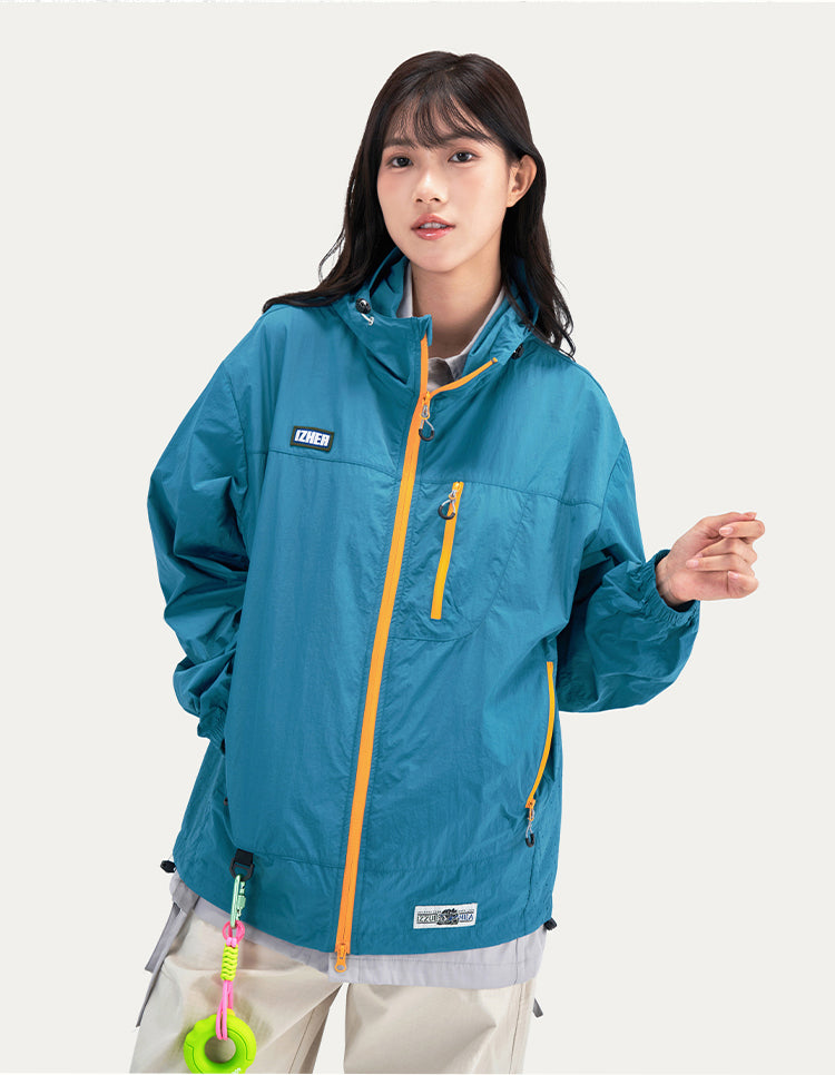HEA Loose Fit Trench Coat with Zipper Closure Casual Outerwear Unisex Fashion Coat