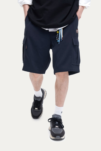 HEA Men’s Textured Cargo Shorts, Casual Streetwear Utility Shorts with Beaded Drawstring