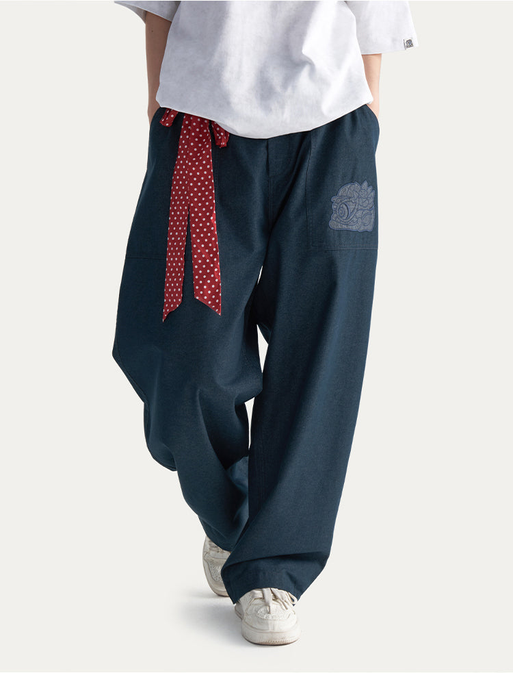 HEA Unisex Wide Leg Casual Pants, Relaxed Fit Streetwear Trousers