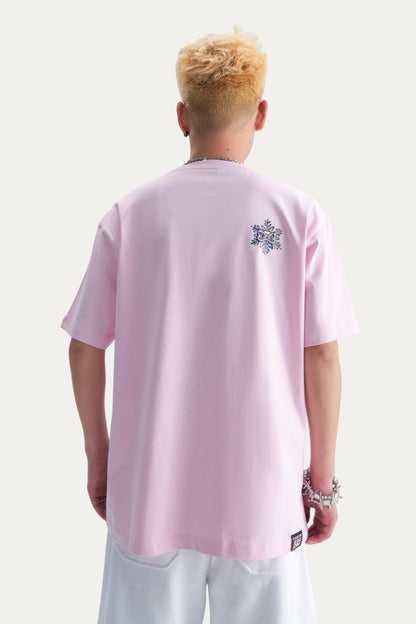 HEA Unisex Heavyweight Cotton Colorful Lion Graphic T-Shirt, Oversized Streetwear Short Sleeve Tee