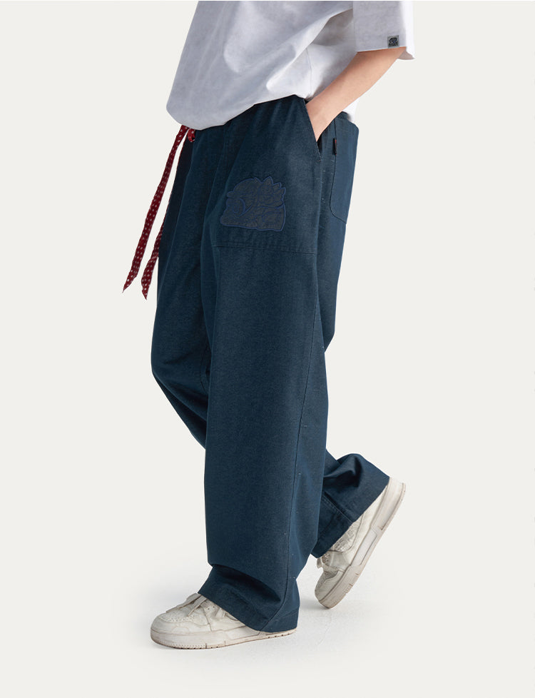 HEA Unisex Wide Leg Casual Pants, Relaxed Fit Streetwear Trousers