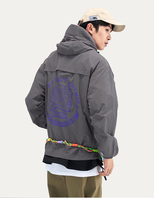 HEA Loose Fit Trench Coat with Zipper Closure Casual Outerwear Unisex Fashion Coat