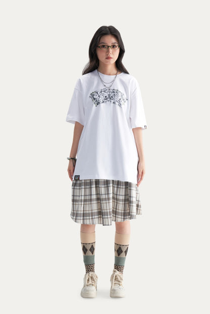 HEA Unisex Heavyweight Cotton Lion Graphic T-Shirt, Oversized Streetwear Short Sleeve Tee
