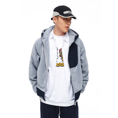 Polar fleece hooded jacket