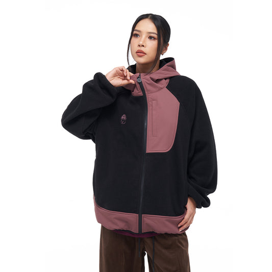 Polar fleece hooded jacket