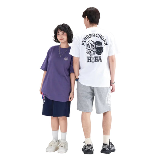 HEA Graphic Back Print Heavyweight Oversized Couple T-Shirt
