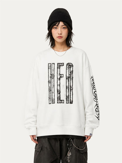 HEA Graphic Fleece Crewneck Sweatshirt – Streetwear Pullover