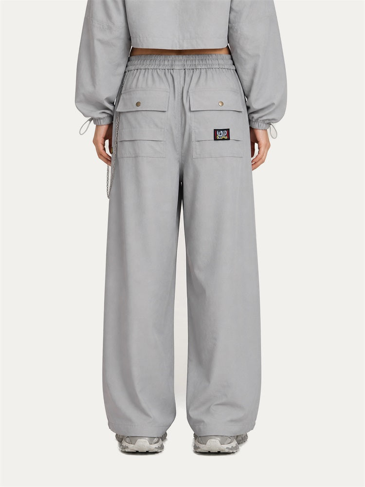 HEA Relaxed Woven Drawstring Pants – Straight Leg Streetwear Trousers