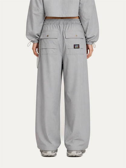 HEA Relaxed Woven Drawstring Pants – Straight Leg Streetwear Trousers
