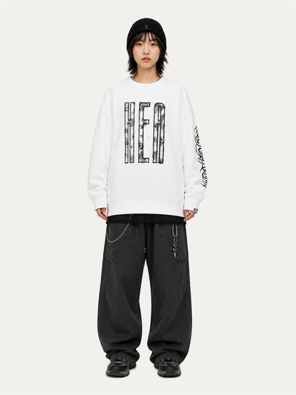 HEA Graphic Fleece Crewneck Sweatshirt – Streetwear Pullover