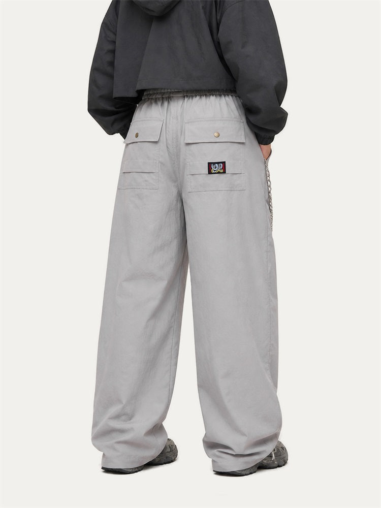 HEA Relaxed Woven Drawstring Pants – Straight Leg Streetwear Trousers