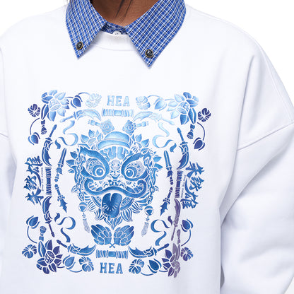Printed round neck hoodie