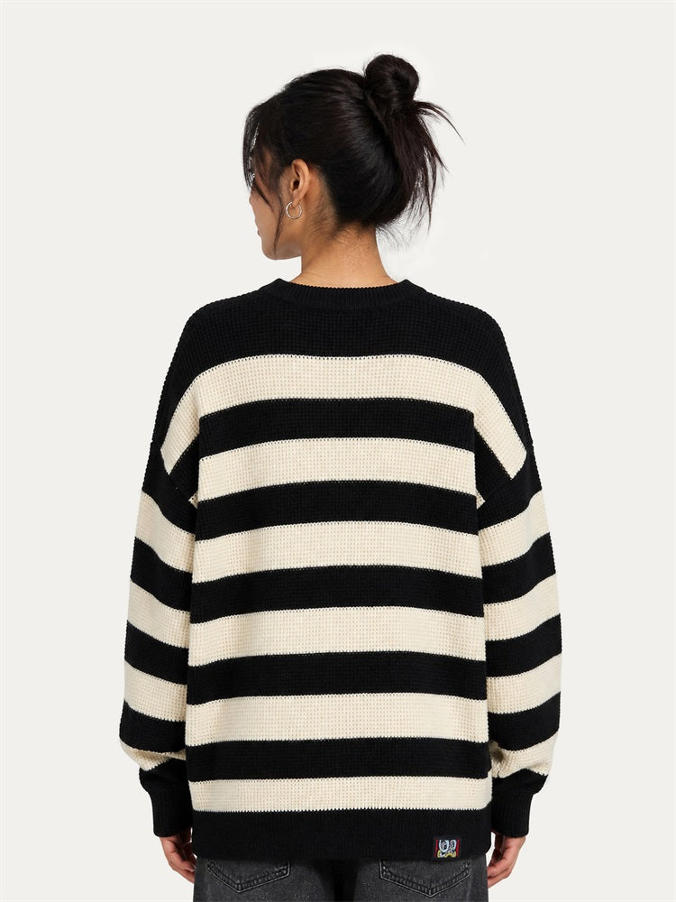 HEA Striped Crewneck Pullover Sweater
