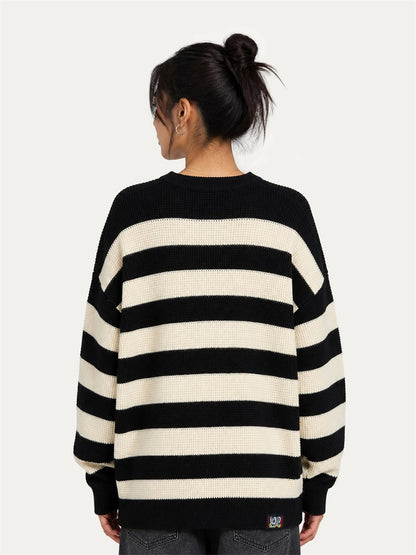 HEA Striped Crewneck Pullover Sweater