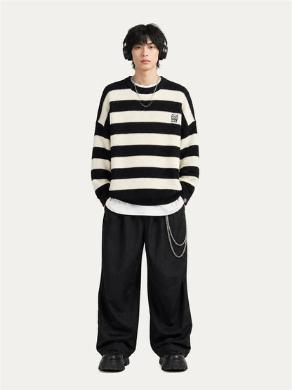 HEA Striped Crewneck Pullover Sweater