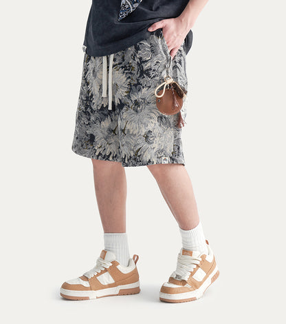 Tie-Dye Washed Heavyweight Casual Sweat Shorts