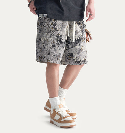 Tie-Dye Washed Heavyweight Casual Sweat Shorts