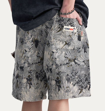 Tie-Dye Washed Heavyweight Casual Sweat Shorts
