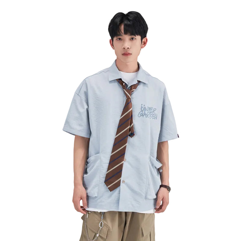 HEA Under Garden Graphic Back Print Oversized Short Sleeve Shirt