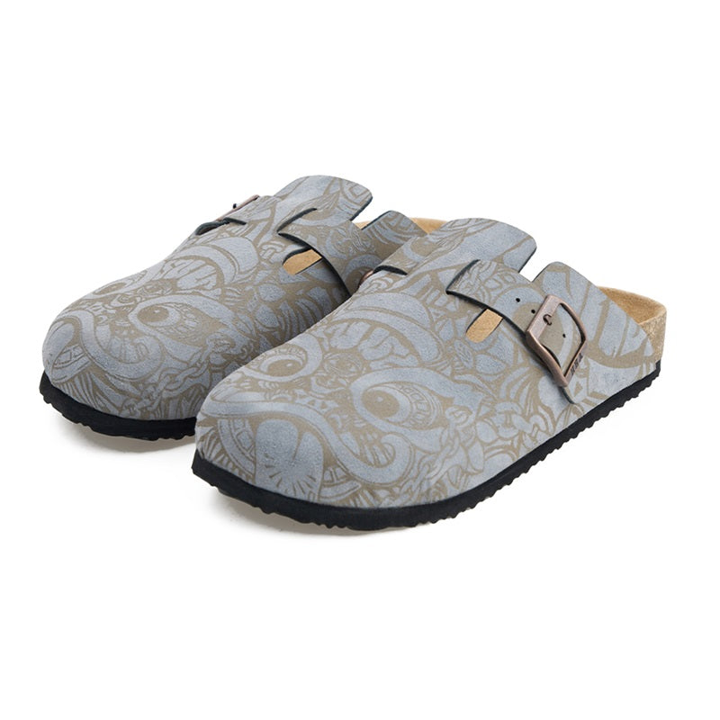 HEA Lion Allover Printed Cork Clogs, Unisex Slip-On Mule Sandals Casual Walking Shoes