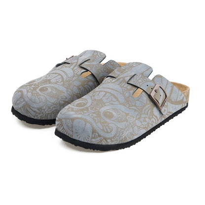 HEA Lion Allover Printed Cork Clogs, Unisex Slip-On Mule Sandals Casual Walking Shoes