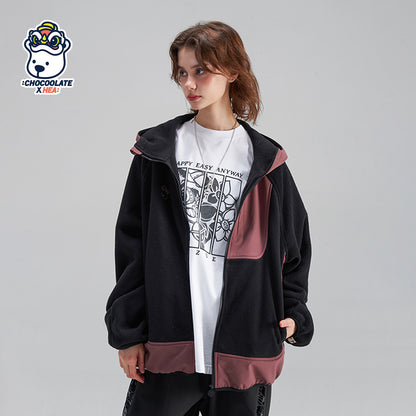 Polar fleece hooded jacket