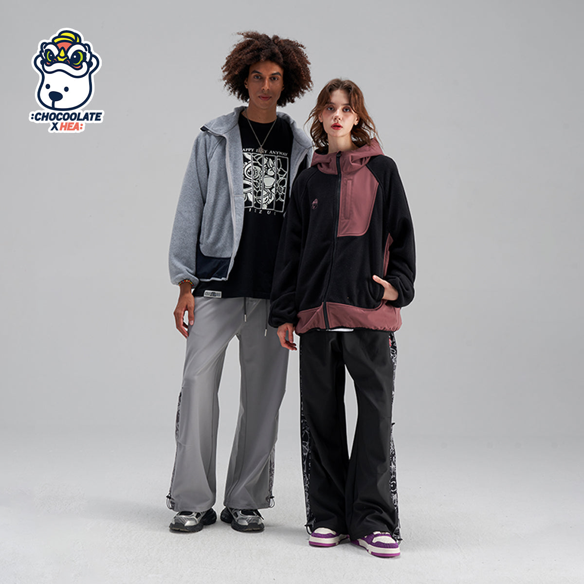 Polar fleece hooded jacket