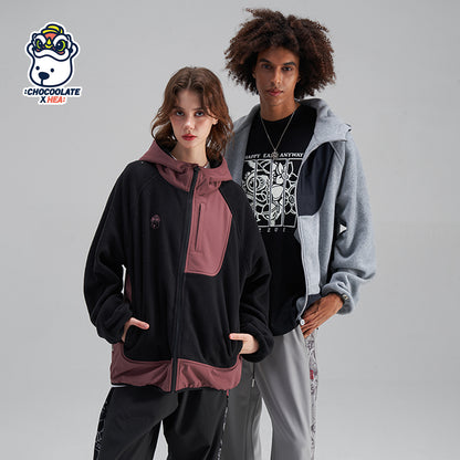 Polar fleece hooded jacket