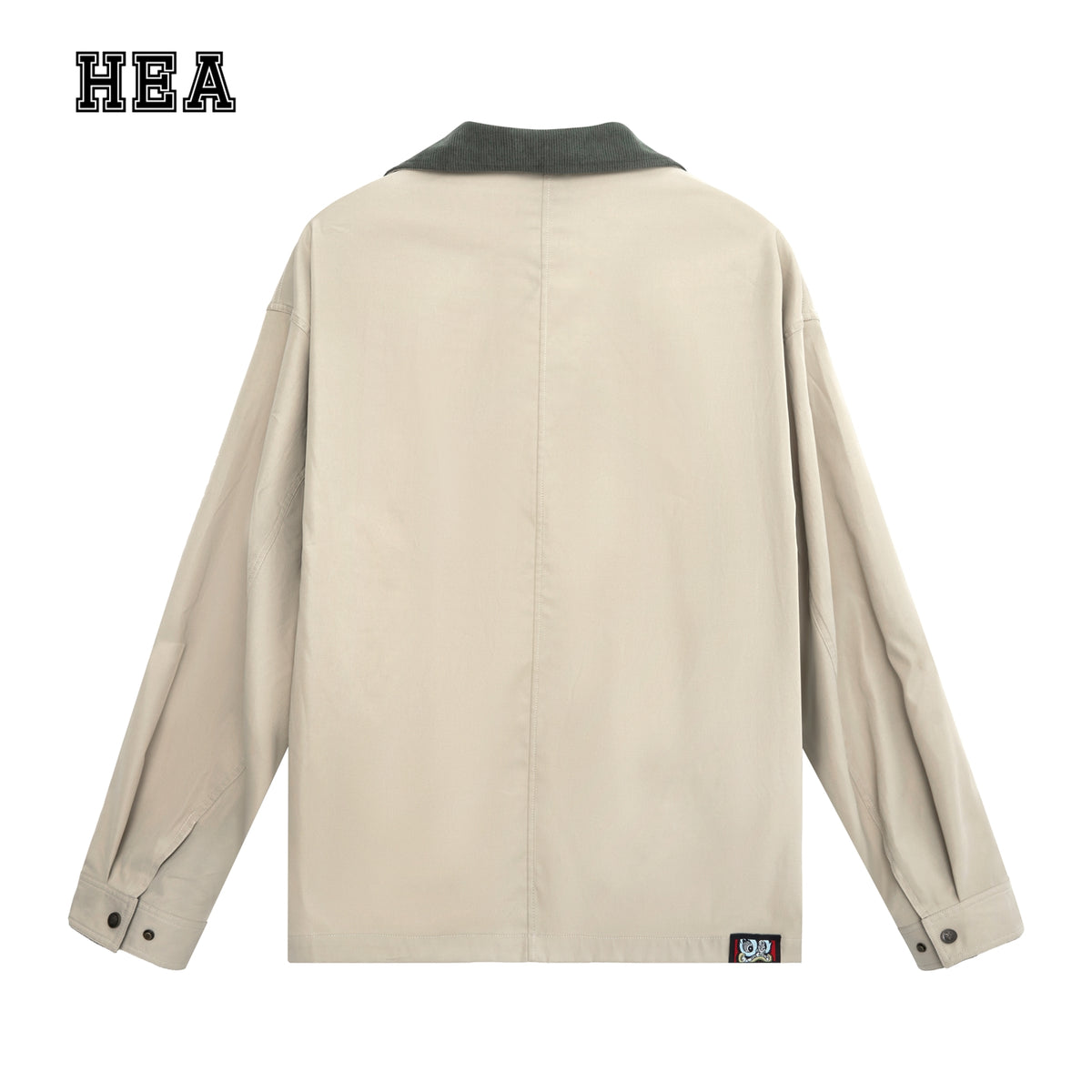 HEA Multi-Pocket Workwear Jacket – Contrast Collar Utility Coat