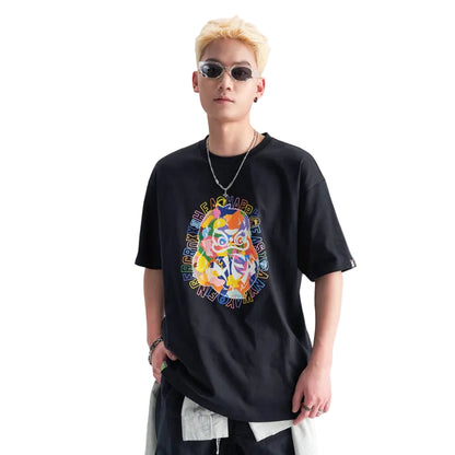HEA Colorful Lion Graphic Heavyweight Oversized T-Shirt