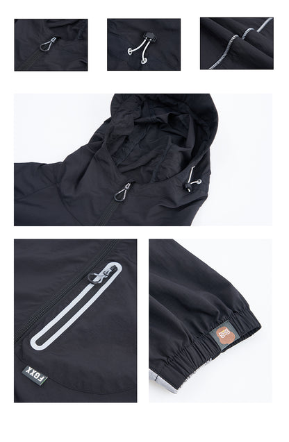Color Block Hooded Outdoor Windbreaker Jacket