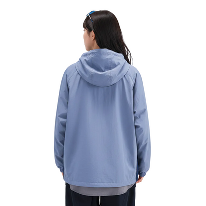 Color Block Hooded Outdoor Windbreaker Jacket