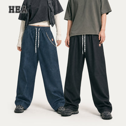 HEA Relaxed Drawstring Track Pants – Straight Leg Streetwear Pants