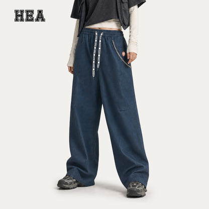 HEA Relaxed Drawstring Track Pants – Straight Leg Streetwear Pants