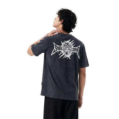 HEA Distressed Wash Lion Head Graphic Tee