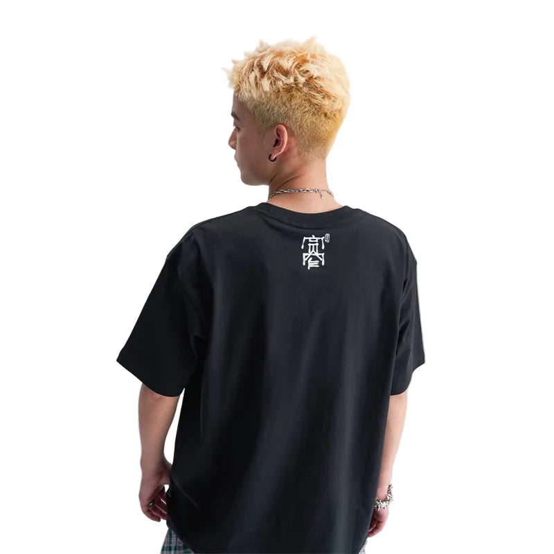 HEA Unisex Heavyweight Cotton Lion Graphic T-Shirt, Oversized Streetwear Short Sleeve Tee