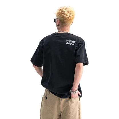 ：HEA Unisex Heavyweight Cotton Lion Graphic T-Shirt, Oversized Streetwear Short Sleeve Tee