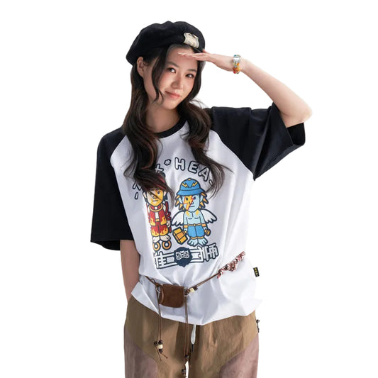 HEA Contrast Raglan Graphic Heavyweight Oversized T-Shirt