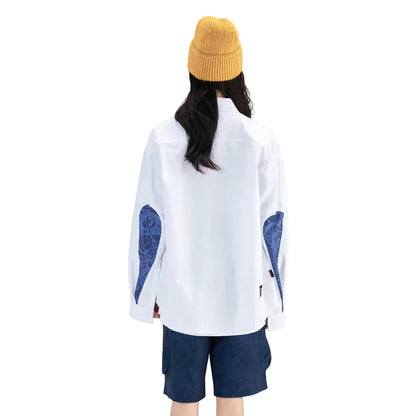HEA Long Oversized Shirt with Unique Front Graphic Print Casual Streetwear T-shirt Unisex Fashion Shirt