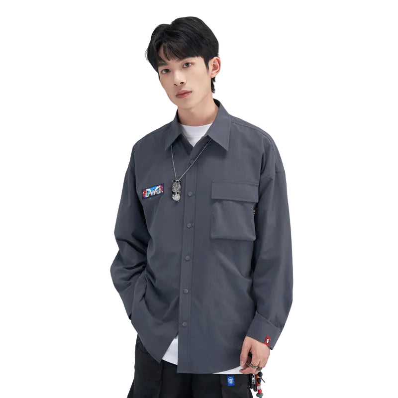 HEA Utility Pocket Oversized Long Sleeve Shirt