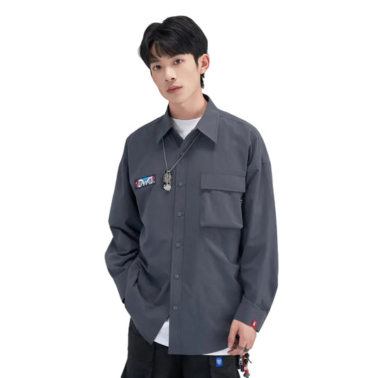 HEA Utility Pocket Oversized Long Sleeve Shirt