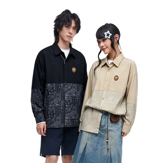 HEA Two-Tone Paisley Print Coach Jacket