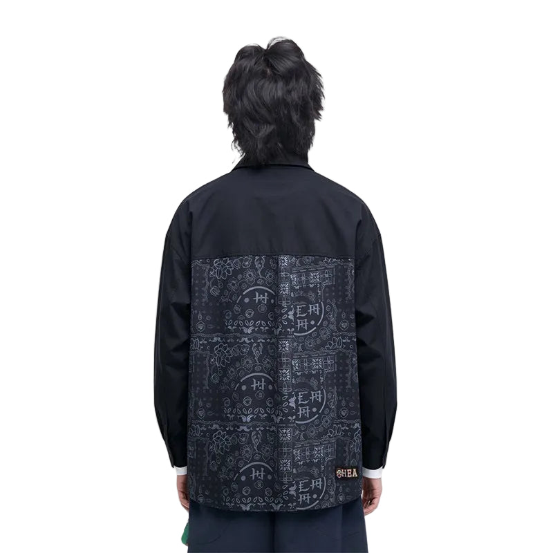 HEA Two-Tone Paisley Print Coach Jacket