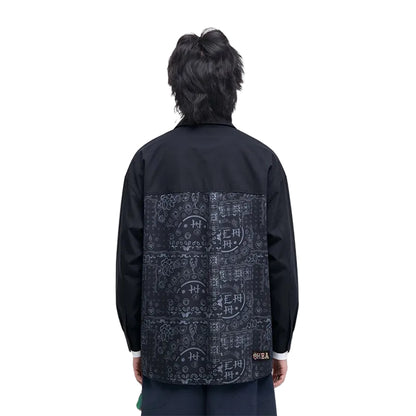 HEA Two-Tone Paisley Print Coach Jacket