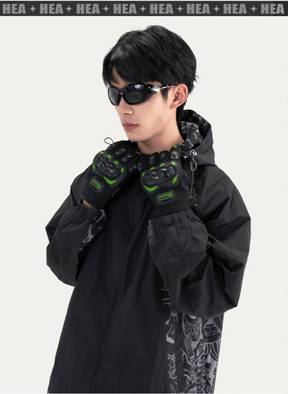 HEA Paisley Lion Allover Print Hooded Windbreaker Jacket