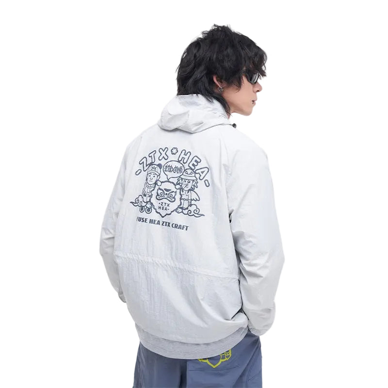 HEA Cartoon Graphic Half-Zip Hooded Anorak